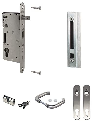LOCINOX Einsteckschloss Komplettset H-WOOD mit 80mm Profilzylinder