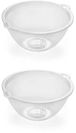 Addis Large Sized Food Preparation Clear Mixing Kitchen Cooking Bowl 4 Litre (2 Pack)