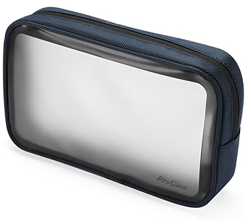 ProCase Toalettväska, flygväska, transparent toalettväska för flygplan, handbagage, kosmetikväska, resväska för vätskor i resväska, förvaringsväska för kosmetika, marinblå, 2 – marinblå, 1 artikel