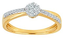 JC Trauringe Damenring Solitär-Ring 585 Gelbgold Verlobungsring mit Diamanten Vorsteckring 110 024BR5 (56 (Ø 17,8 mm), 0.25)