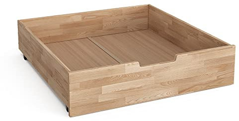 VitaliSpa Rollschublade Teddy, Schubladenbett mit Aufbewahrung, Naturholz, 92 x 89 cm