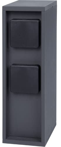 BOLD 19387 Pado utomhusuttag - trädgårdsuttagsspelare med 4-vägskontakt i antracit (IP44 energispelare för utomhusbruk | 3680 Watt | vinklad | 30 x 12 x 9 cm | Plastfri förpackning)