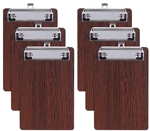 HUAYANG 𝟔 𝐏𝐢𝐞̀𝐜𝐞𝐬 Portablocco A6 Rosso Legno, Set di Appunti Lavagna per Scrittura Appunti Nera per Documenti, Appunti, Moduli, Ufficio, Pittura