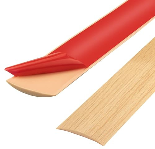 400cm PVC Threshold Strip,Floor Transition Strips,Carpet Door Trim Strips, Laminate Floor Cover Strips, Self Adhesive Floor Door Divider Strip (400cm-5cm-Oak)