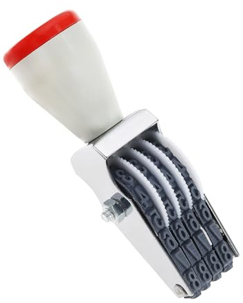 eMagTech 4pcs Chiffres Numéro Réglable Timbre Rouleau Symbole Bureau Date Timbre Numérique Tampon en Caoutchouc Créatif Roue Roulante Timbre, Gris Noir