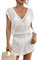 Bsubseach Crochet éLéGant Maillot De Bain Coverup pour Femmes Robe De Plage Col V Maillots De Bain Couverture De Plage Ups Resort Wear Blanc