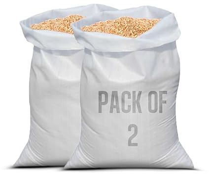 25 x 40 Inches Heavy Duty Rubble Sacks with Liner | Extra-Strong Woven Builders Bags | White PP Polypropylene Sacks for Construction, Garden, Waste, Sand, Bricks, Storage (2)