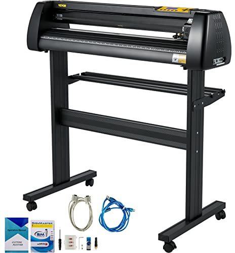 VEVOR Vinyl-Schneidemaschine, 720 mm Papierzufuhr-Schneideplotter-Paket, Vinyldrucker mit Einstellbarer Kraft und Geschwindigkeit, LCD-Display, Windows-kompatibles Schilderherstellungsset