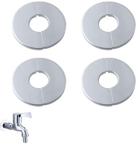 AZWOOD Split Cover Rosette Stainless Steel, 4PCS Ø23 mm Oven Knee Heating Pipe Rosettes Chimney Attachment Wall Rosette Tap Cover Valve Cap Rosette Pipe Collar for Radiator Pipes, Stove Pipe