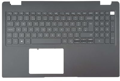 TECHNOLOGYVS REPLACEMENT LAPTOP NOTEBOOK QWERTY KEYBOARD FOR LATITUDE 3510 0JYG4Y 05M07P-PY4J7 UK LAYOUT ENGLISH & TOPCASE PALMREST COVER BLACK