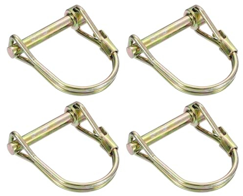 QUARKZMAN 4 Stück Rohrklappsplinte Splinte Rohre 5mm x 30mm Linch Pin mit Ring, Anhängerstifte Runde Linch Pins für Boot Kajak Anhänger Traktor Wagen, Golden