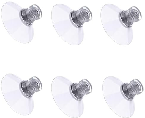 6 PCS Suction Cups, Clear Suction Pads Plastic Sucker Pads, Suction Holder with Knurled Nut Window Suckers for Glass Mirror Window Wall Door and Other Smooth Flat (M4(4x4x1.1cm), Count, 6)