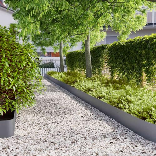 Xichuzi Rasenkanten 10 STK. Anthrazit 20x103 cm Kaltgewalzter Stahl, Beetumrandungen, Beeteinfassung, Grabumrandung, Zaun Garten, Beetzaun, Beetabgrenzung - 860156