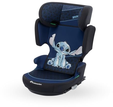 Bebeconfort Disney RoadFix i-Size, Silla de Coche Elevador Respaldo, 3,5-12 años (100-150 cm), Silla Coche Stitch, Plegable, Ligera (4,4 kg), 14 Posiciones Reposacabezas, Authentic Stitch