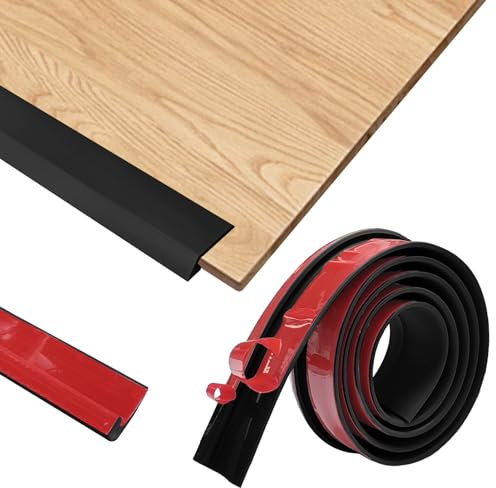 Profilo di transizione autoadesivo, 1 m x 3 cm, in PVC, differenza di altezza 2 – 4 mm, rampa di transizione, pavimento e moquette, listello di transizione per parquet, traversine (nero)