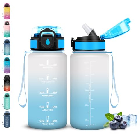 Grsta Borraccia Bambini, Borraccia 500 ml, Senza Perdite, Bottiglia con Cannuccia, Facile da Trasportare, Borraccie Motivazionale, Borracce con Slogan Motivazionale, per Scuole, Ufficio, Corsa
