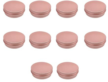 Lot de 10 boîtes en aluminium de 50 ml - Boîtes en tôle - Pour crème et cosmétiques - Boîtes vides - Petites boîtes à pommade pour crème, pommade, crème et bougie