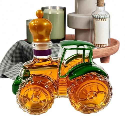 Carafe À Whisky, Décanteur À Whisky En Forme De Tracteur En Verre 3D De 300 Ml, Pour Vin, Vodka, Brandy, Cadeau Originals Hommes Pour Anniversaire & Fête Des Pères
