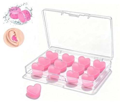 Foverin Moldable Silicone Ear Plugs for Sleeping, Noise Cancelling Sound Blocking Earplugs for Studying and Travel, Waterproof Swimming Ear Protection, Reusable Soft Custom Fit Set