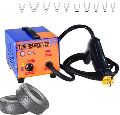 Tire Groover Machine, 1000W Professional Tyre Regroover with 20 Blades, Rubber Tire Engraving Tool, Truck Car Iron Tyre Cutter Device Kit, 3-20MM Width, 7-16MM Depth, 4-Gears Adjustable