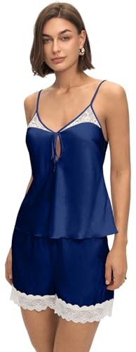 Atxnn Pijamas de Mujer Conjunto de Pijama Informal Ropa de Estar por Casa Elegante para el Verano Camiseta sin Mangas y Pantalones Cortos Sexys Ropa de Dormir Ropa de Noche Suave