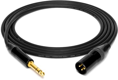 enoaudio Mogami 2534 Quad Cavo professionale studio bilanciato | Neutrik Gold 6,3mm TRS – XLR maschio | HiFi - 1,0 m