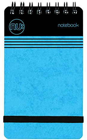 NU: Notizbücher – Craze Cloud Range – A7 blaues Notizbuch – Spiralbindung – Schreibwaren-Notizbücher – linierter Notizblock – 110 Seiten
