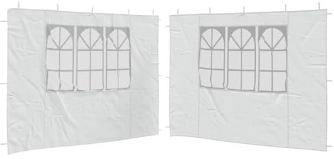 vidaXL 2 x parete laterale della tenda del partito con la finestra del PE del baldacchino della parete