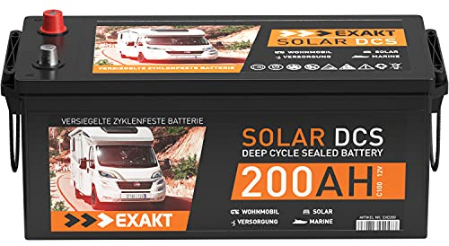 Solarbatterie 12V 200Ah EXAKT DCS Wohnmobil Boot Solar Batterie 180Ah 190Ah