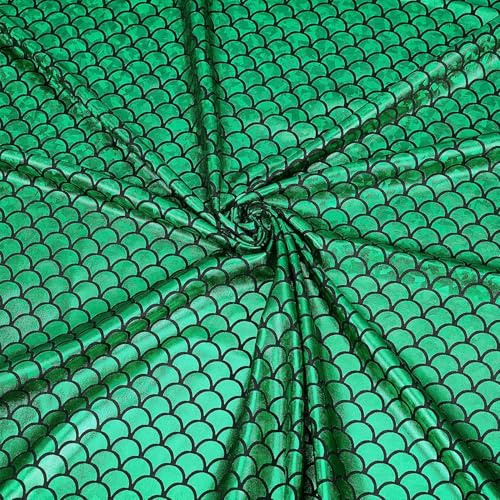FINGERINSPIRE Meerjungfrau Drachenschuppen Stoff 100x150cm Hologramm Fischschuppen Stoff mit Farbverlauf Streifen Farbverlauf Fischschuppen-Druck Meerjungfrauenschuppen Dekorationsstoff