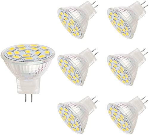 VINBE Lampadine LED MR11, 12V 3.5W Pari a Lampadine Alogene 25-35W, Base GU4.0, Bianco (6000K, Confezione da 6)
