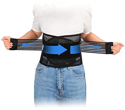 supregear Lower Back Support Belt, Light Weight Breathable Mesh Lumbar Brace for Pain Relief and Injury Prevention, Adjustable Back Brace for Men Women, Herniated Disc, Sciatica, Scoliosis