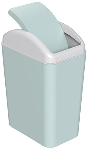 Lesbye 15 L Kitchen Trash Bin, Plastic Swing Top Dustbin, Bathroom Office Waste Bin