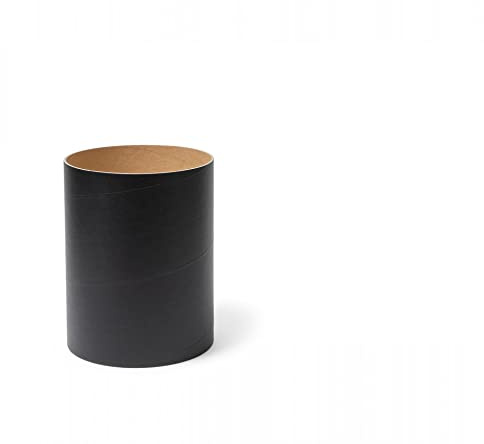 Papierkorb aus Hartpapier, ø 23 cm, h = 30 cm, 12 L Volumen, Schwarz | Papierkorb aus stabilem Hartpapier Rundrohr mit 4 mm Wandstärke; ideal für Büro, Arbeitszimmer, Kinderzimmer