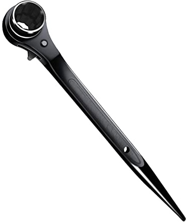 SEIWEI 19 * 24mm Ratchet Podger Scaffold Spanner Black Chrome Scaffolding Erect Spud Spanner Wrench Industrial Tool for Mechanical Maintenance Processing