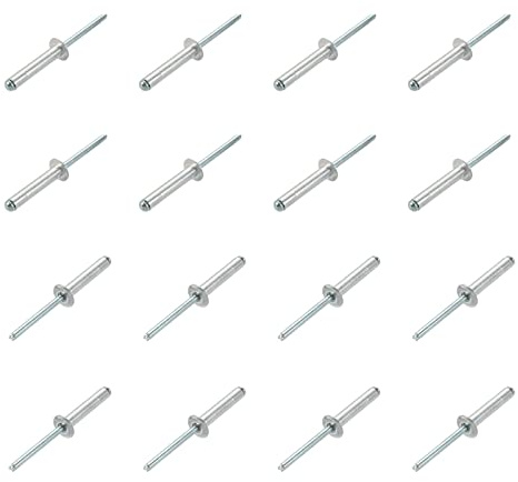 QUARKZMAN 30 Stück Offene Endniete 6mm x 30mm Blindniete Silberton | Aluminium Stahl, Für Metall und Kunststoff und Leder