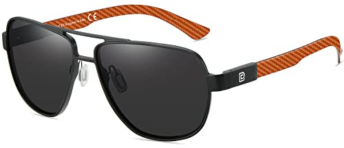 DUCO Cool Polarisierte Sonnenbrille Für Männer Mit UV-Schutz - Kohlefaser Tempel Herren Sonnenbrille Zum Fahren 3051