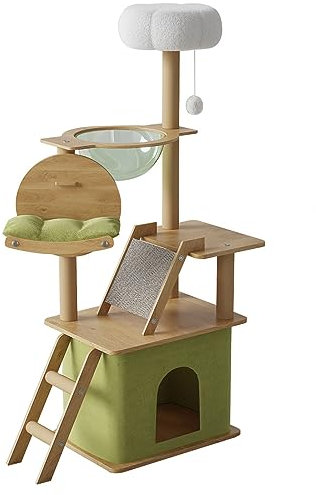 DELURA Kratzbaum,Katzenbaum, Katzenturm für Hauskatzen,Mehrstöckige Katzenmöbel-Wohnung Mit Kratzbrett
