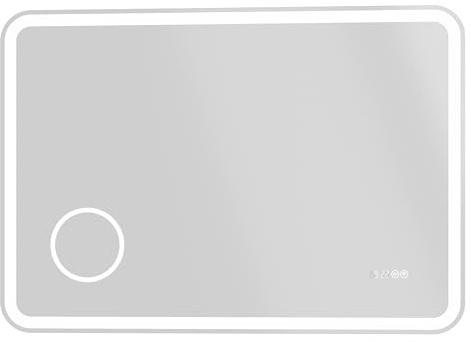 Parama Specchio da bagno a LED 70x140 cm con sensore touch-screen, ingranditore, orologio digitale e funzione di anti-appannamento