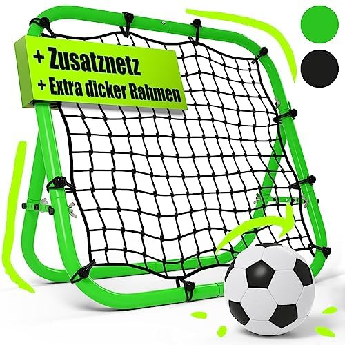 BENTSON Rebounder für Fußball Kinder und Profis I Inkl. Ersatznetz I Robuster Rahmen I Auch für Handball, Volleyball und Basketball I Rückprallwand Prellwand Fussball