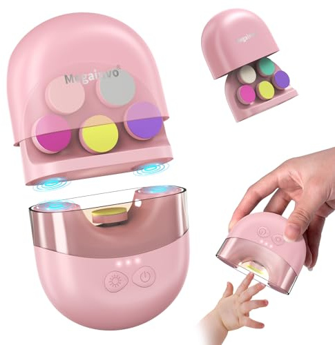 Megainvo Lima Unghie Neonato Elettrico Rechargeable Tagliaunghie Neonato Bambini Taglia Unghie Neonati con Luce, Lima elettrica per unghie per Neonati Kit Unghie Neonato Rosa