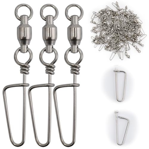 Goture Edelstahl Stahl Schnapp Wirbel, Angelwirbel, Kreuzlinien-Rollwirbel, hochfeste Angel-Snap-Wirbel, Kugellager-Wirbel, Edelstahl-Angelwirbel, Salzwasser-Korrosionsbeständigkeit