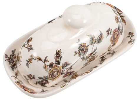 Ciieeo Behälter mit Deckel Butterplatte alter Käsebehälter exquisite Butterschale Essenstablett Butteraufbewahrungshalter Speiseteller Haushalt Rührgerät Butterdose Container Keramik