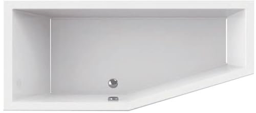 Ben Bobo Badewanne abgeschrägt 170x75 cm - Links - Weiß - Eingebaute Badewanne - Acryl - Spa, für 2 Personen - Einbau Badewannen