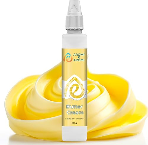 AROMI E AROMI | Aroma Crema al Burro - Aroma Alimentare in Gocce per Dolci da Forno, Torte, Yogurt, Gelato, e Liquori | Prodotto 100% Italiano (50ml)