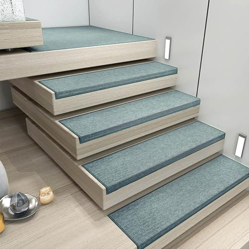 OAUKA Stufenmatten Innen 15 stück,Stufenmatten Rechteckig,Treppenstufen Matten,Treppenteppich selbstklebend Anti-Rutsch,Stufenmatten für Innen,A03,100×30×3cm