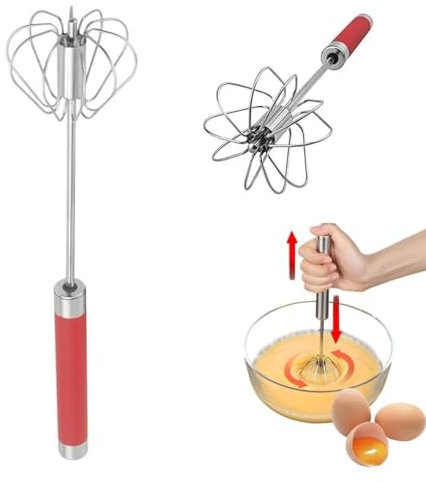 Howpinzz Stainless Steel 14 Inch Semi-Automatic Rotary Whisk Blender Egg Beater Mixer Stirrer