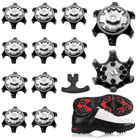 Violotoris 12 Pcs Golf Shoe Spikes Set,Golf Spikes Set with Traction Stability and Comfort,Training Aids Accessories Outdoor Replacement Parts Golf Shoe Spike