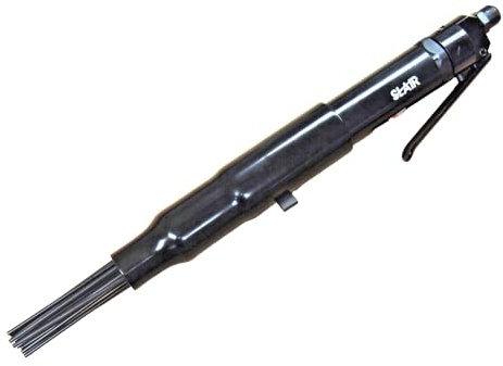 SLAIR 18 Pneumatic Needle Scaler - 5000 BPM with 19 Heat-Treated Needles, Removes Paint, Rust & Welding Slag - Adjustable Bayonet Lock, 1/4 NPT Air Inlet (Includes Oil Can & Connector, Model XX558)