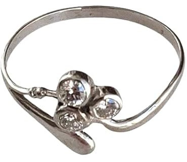 Generisch I FINGERRING I Design Jugendstil I Echt 585 Gold mit 3 echten Diamanten I Ringgröße 55/17,5 mm I 79003